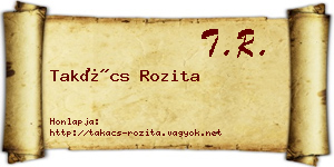 Takács Rozita névjegykártya
